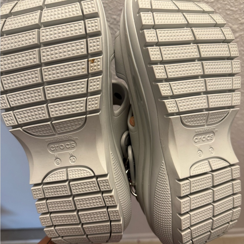 Grey Crocs Mega Platforms with Halloween Charms - Picture 4 of 4